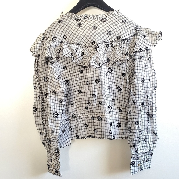 New LOVESHACKFANCY Susanne Printed Cottagecore Prairiecore Blouse/Top NWT Small - Picture 10 of 16